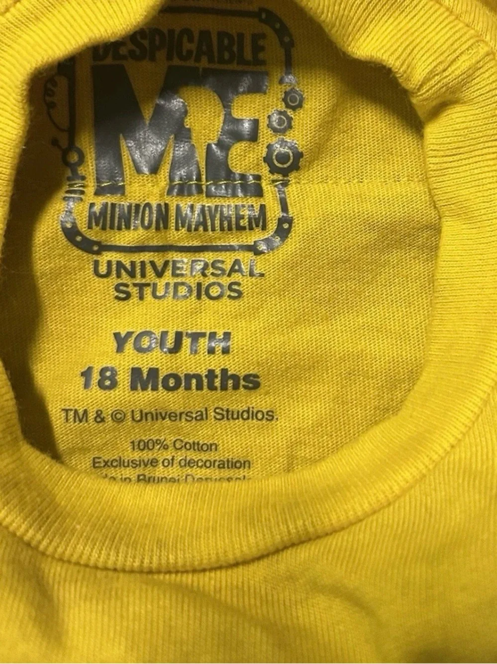 Toddler Despicable Me Minion Romper Universal Studios Size 18 Months